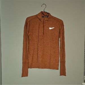 NIKE Running Long Sleeve Half Zip Dri Fit Sz XS Rusty Orange